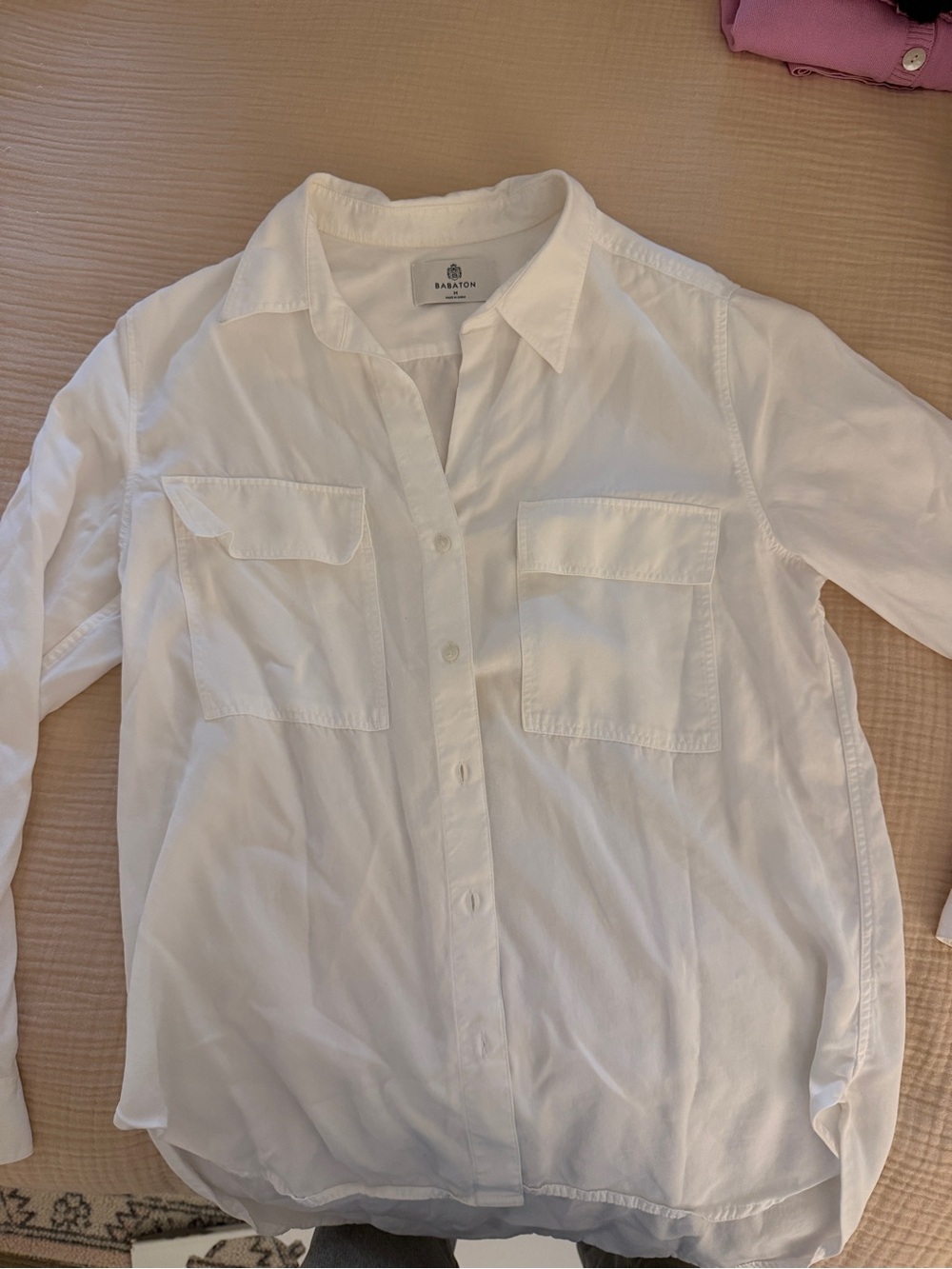 Babaton White Relaxed Button-Down Shirt